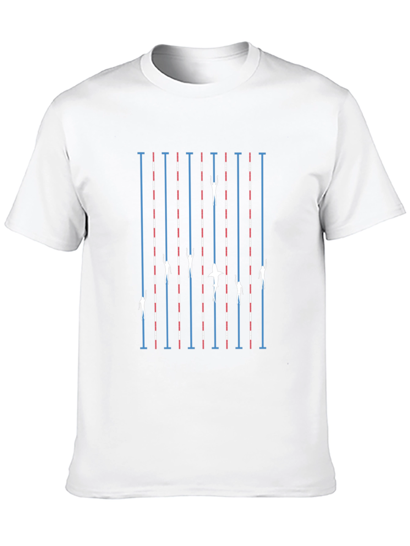 Swimmers vs Shark T-Shirt - Black Cotton
