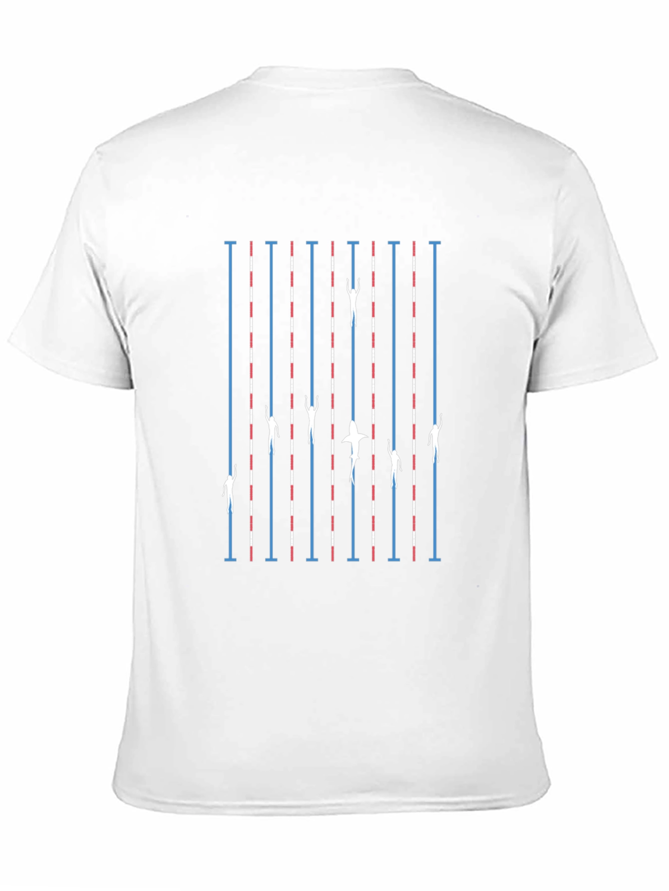 Swimmers vs Shark T-Shirt - Black Cotton