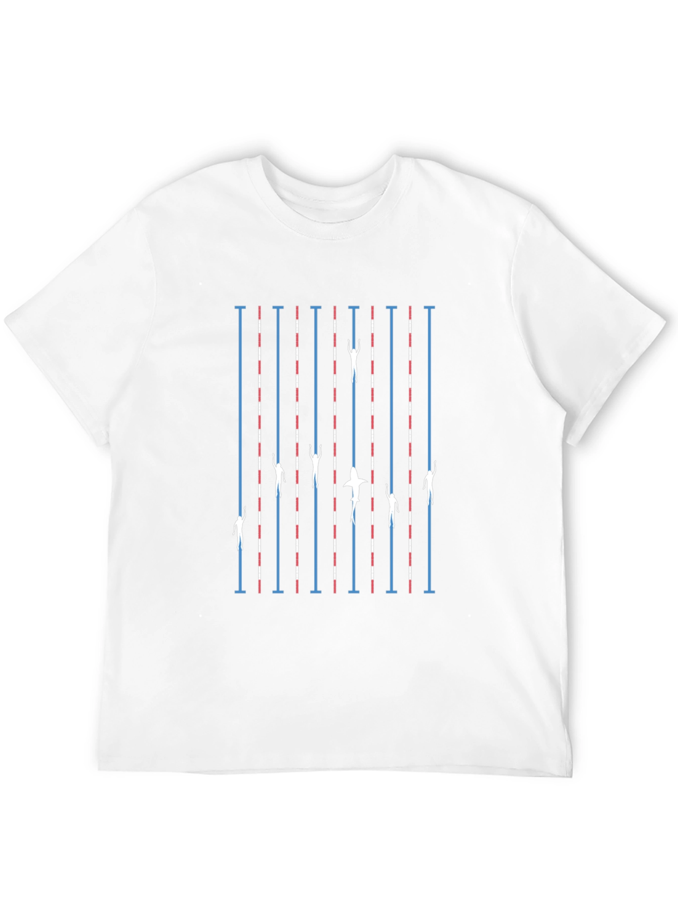 Swimmers vs Shark T-Shirt - Black Cotton