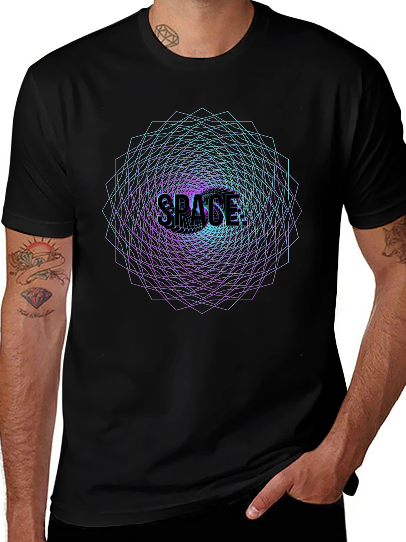 Space Vortex Graphic Tee - Premium Comfort
