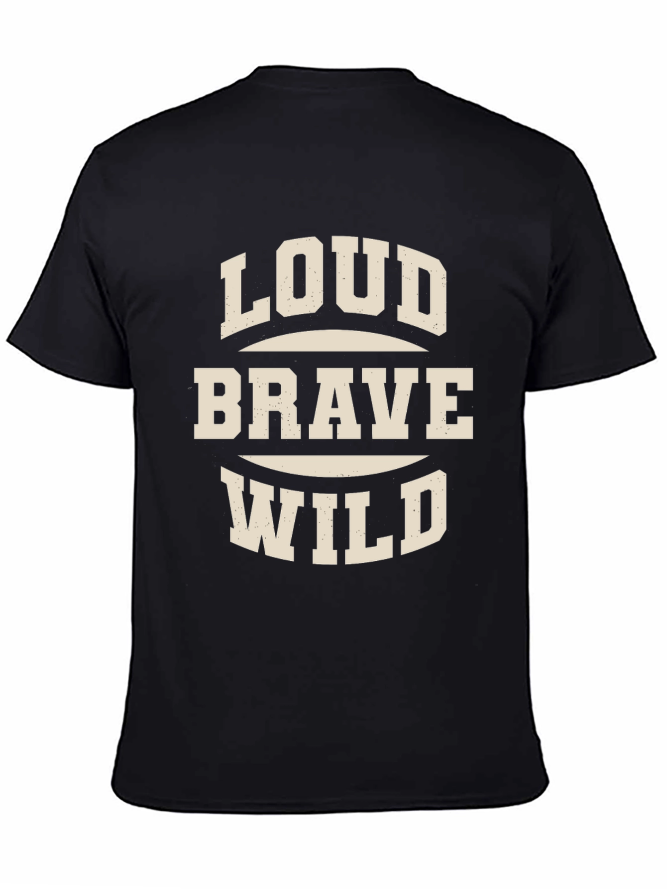 Loud Brave Wild Graphic Tee - Mens Black T-Shirt