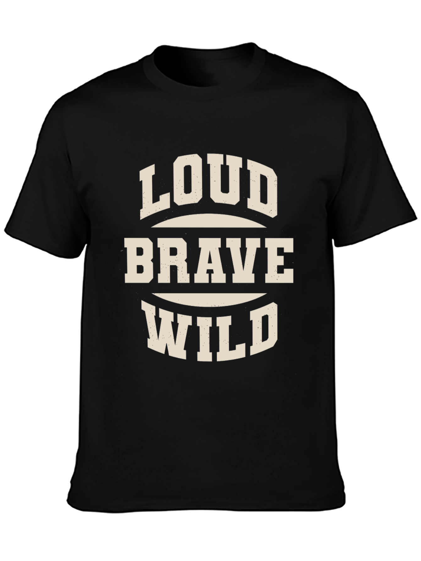 Loud Brave Wild Graphic Tee - Mens Black T-Shirt