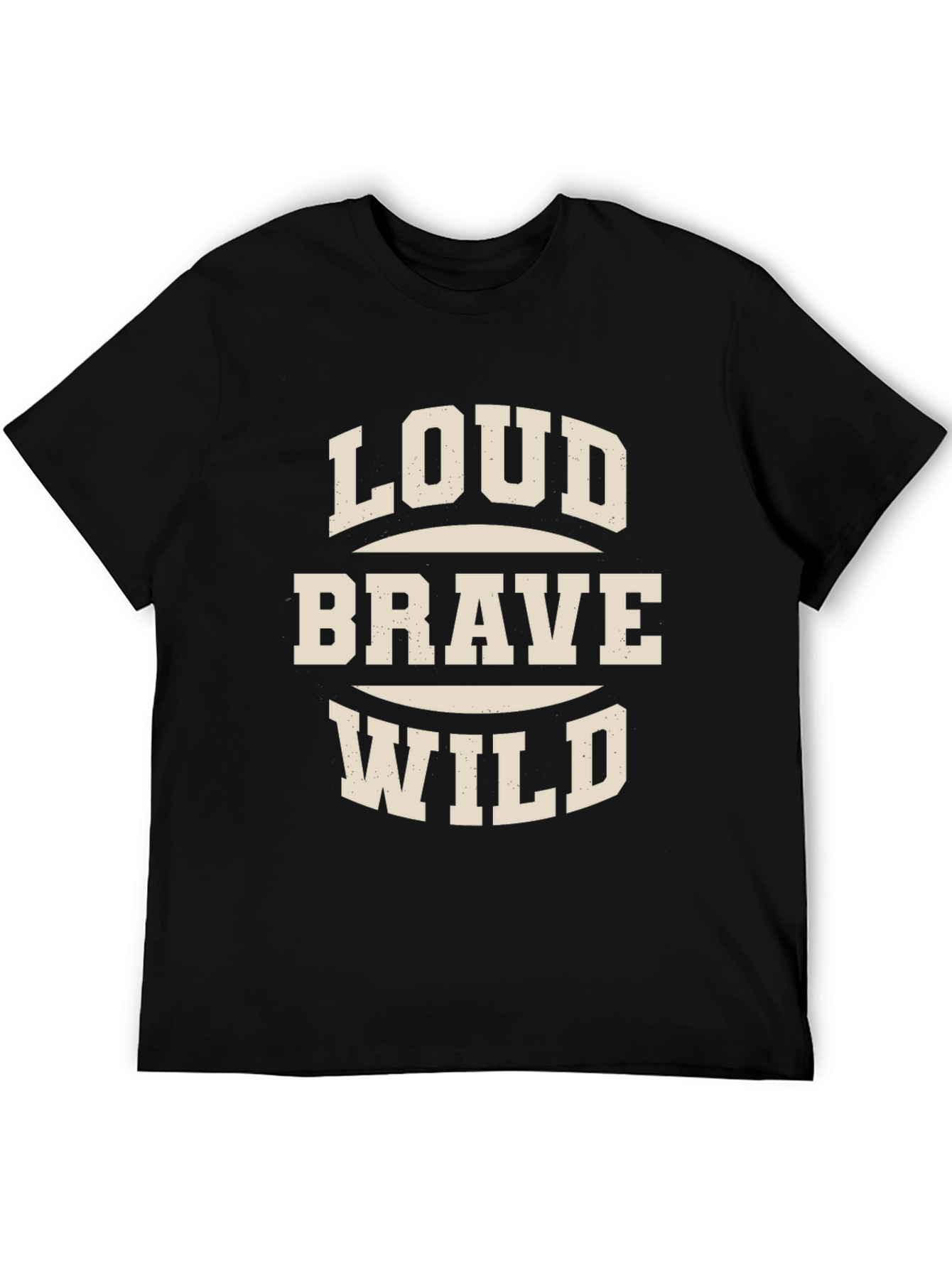 Loud Brave Wild Graphic Tee - Mens Black T-Shirt