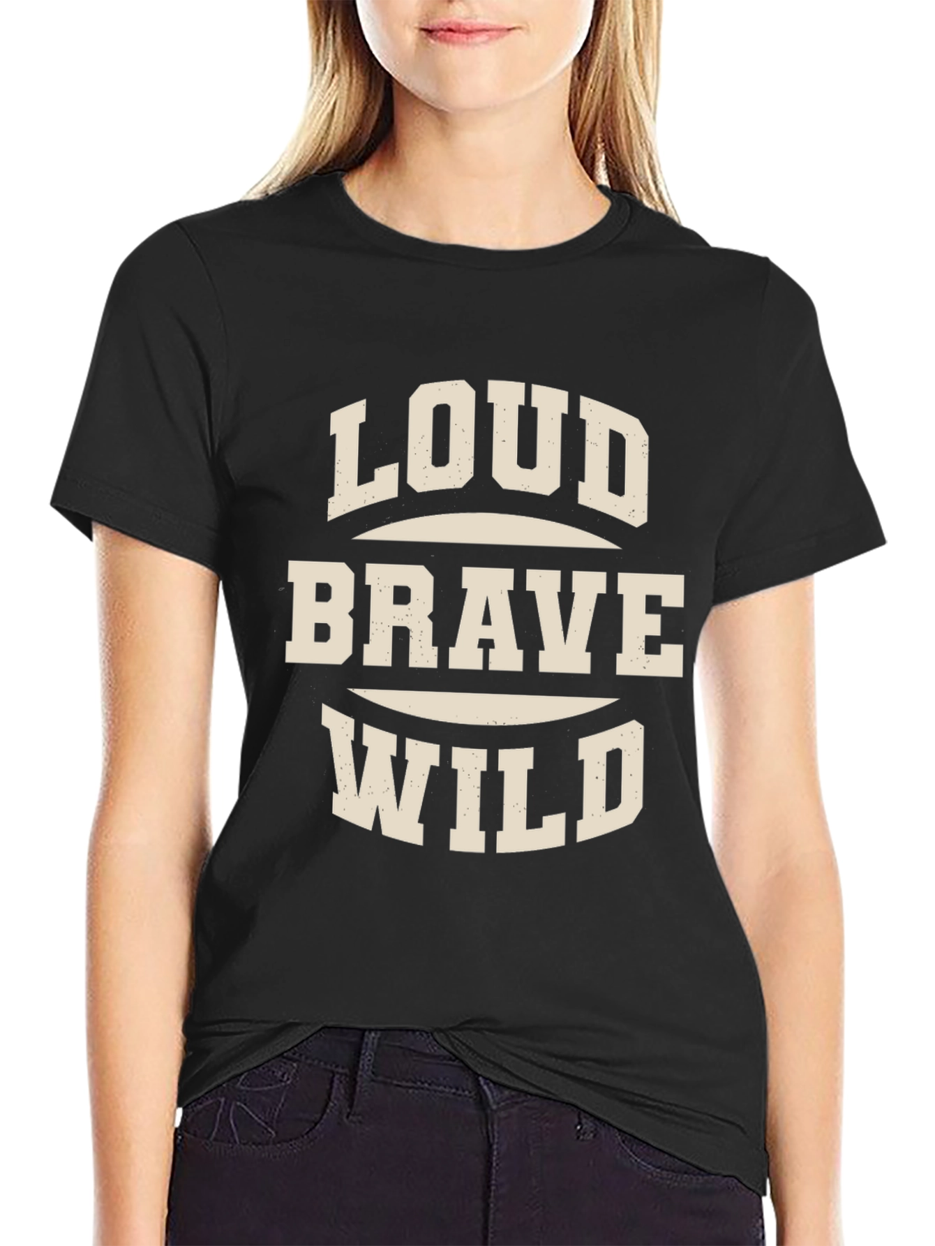 Loud Brave Wild Graphic Tee - Mens Black T-Shirt