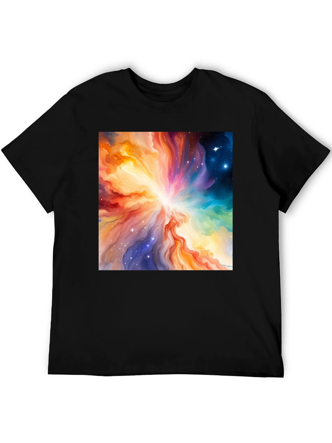Cosmic Nebula Graphic Tee - Mens Black T-Shirt
