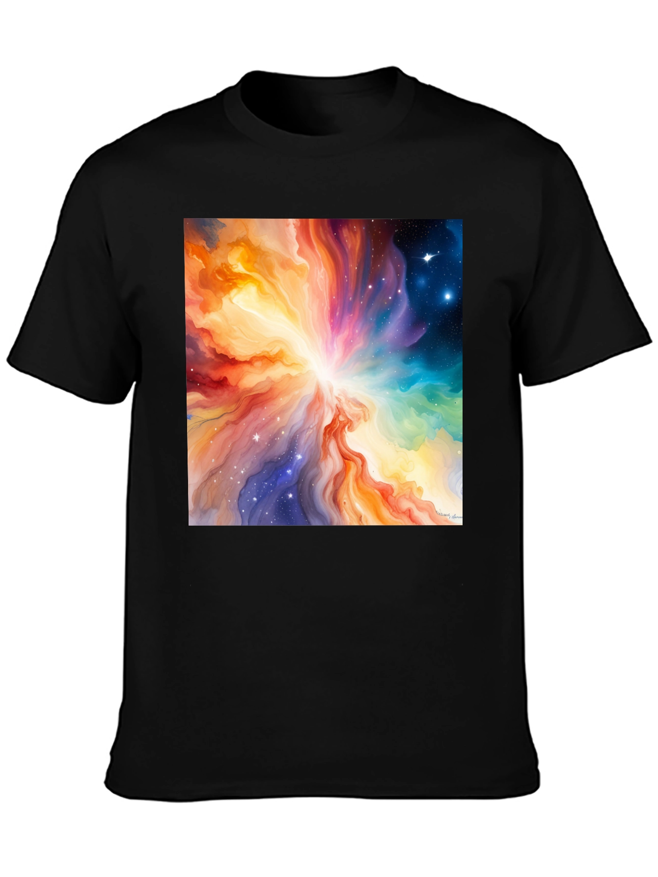 Cosmic Nebula Graphic Tee - Mens Black T-Shirt