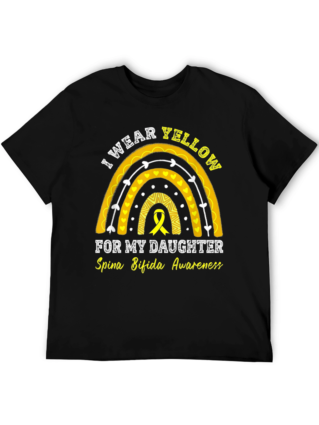I Wear Yellow Rainbow Spina Bifida Awareness T-Shirt