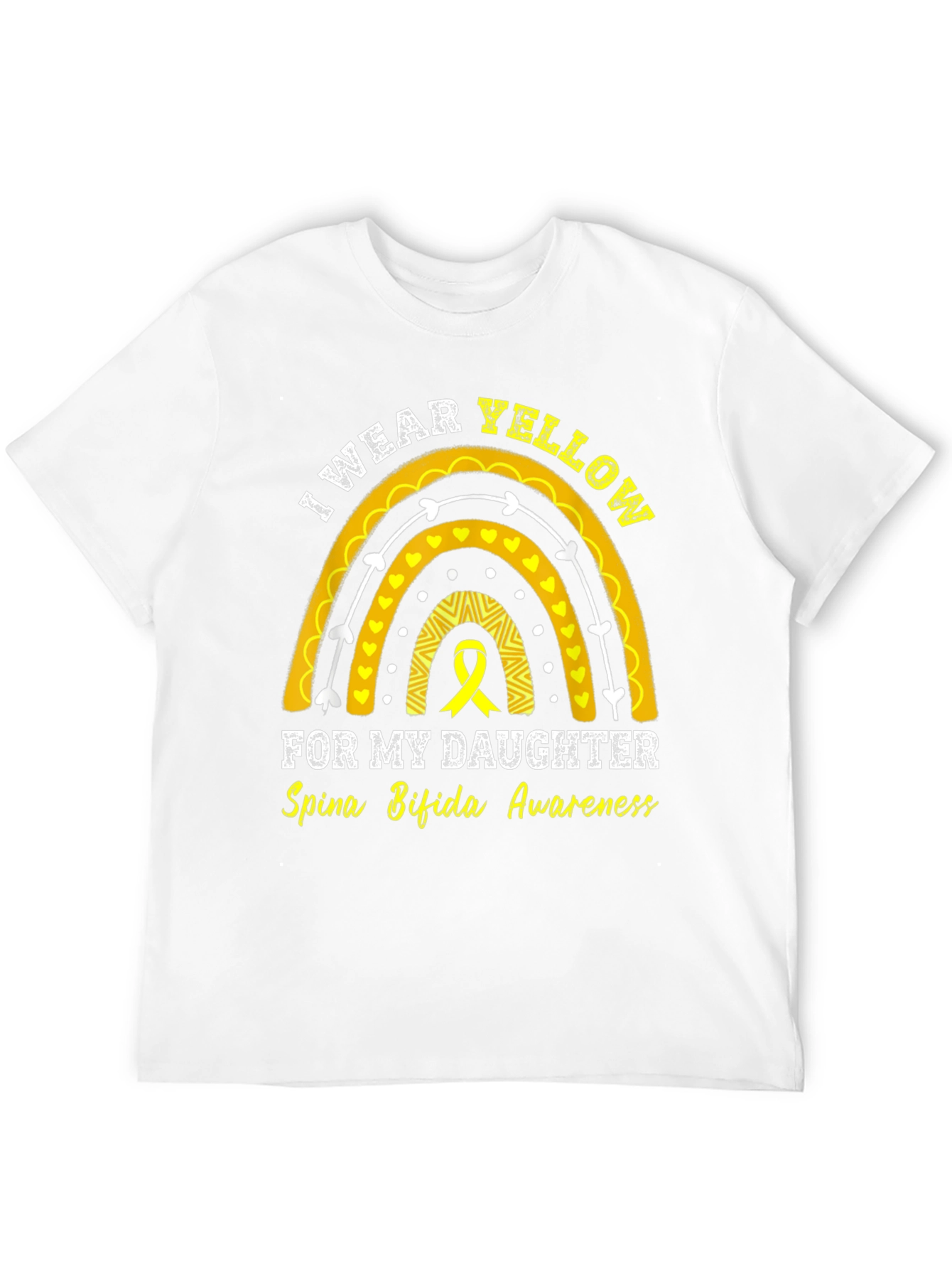 I Wear Yellow Rainbow Spina Bifida Awareness T-Shirt