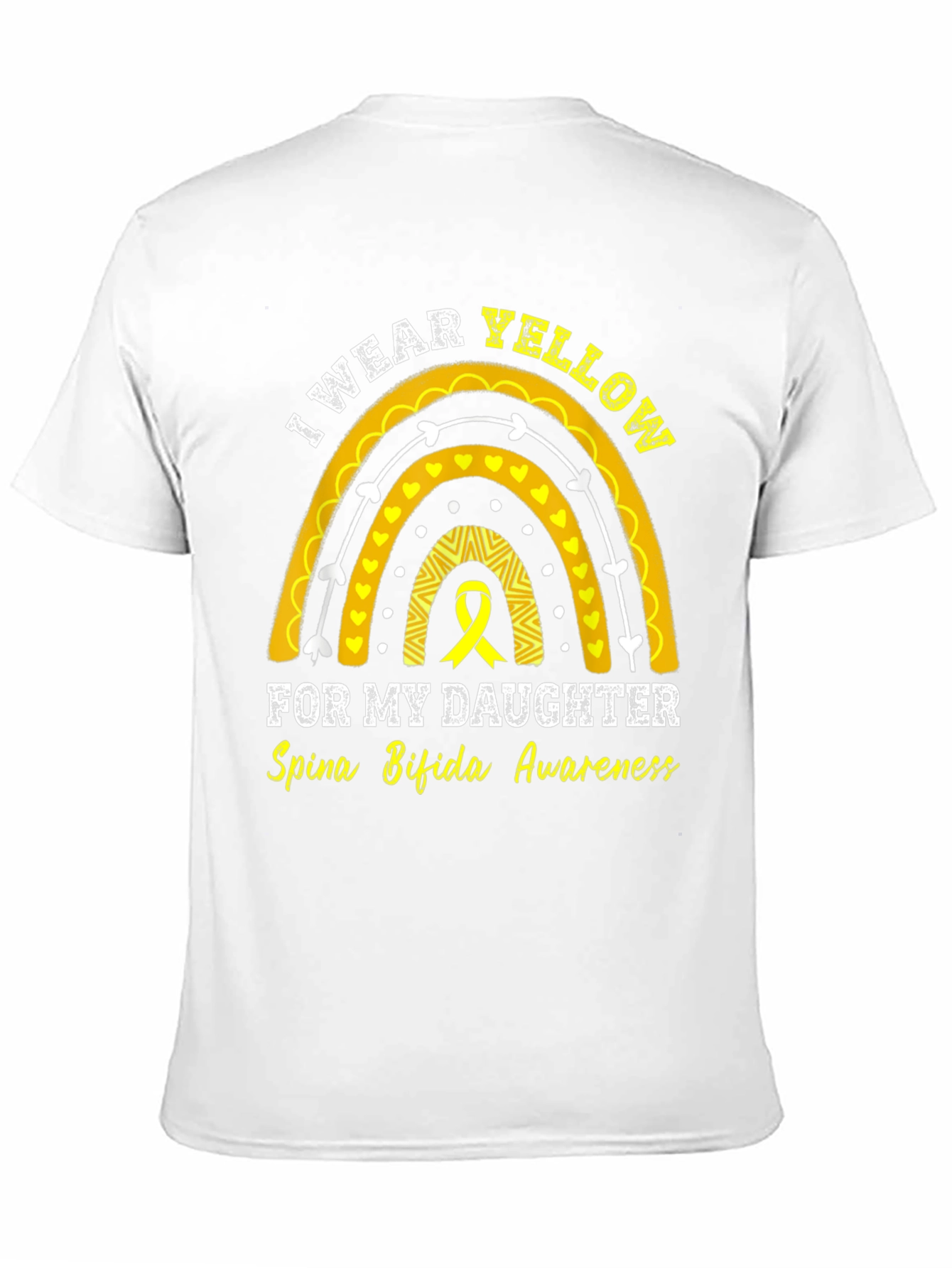 I Wear Yellow Rainbow Spina Bifida Awareness T-Shirt