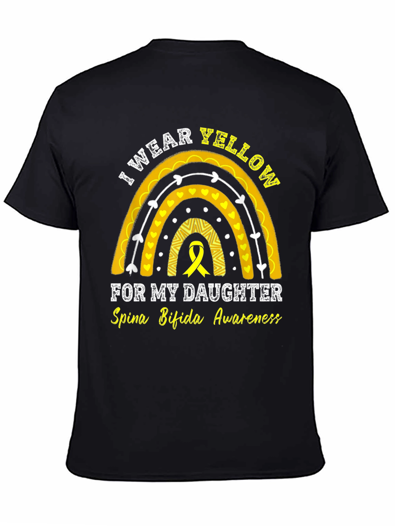 I Wear Yellow Rainbow Spina Bifida Awareness T-Shirt