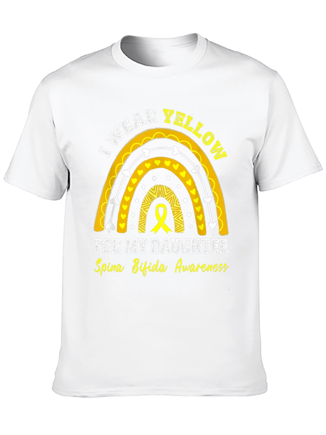 I Wear Yellow Rainbow Spina Bifida Awareness T-Shirt