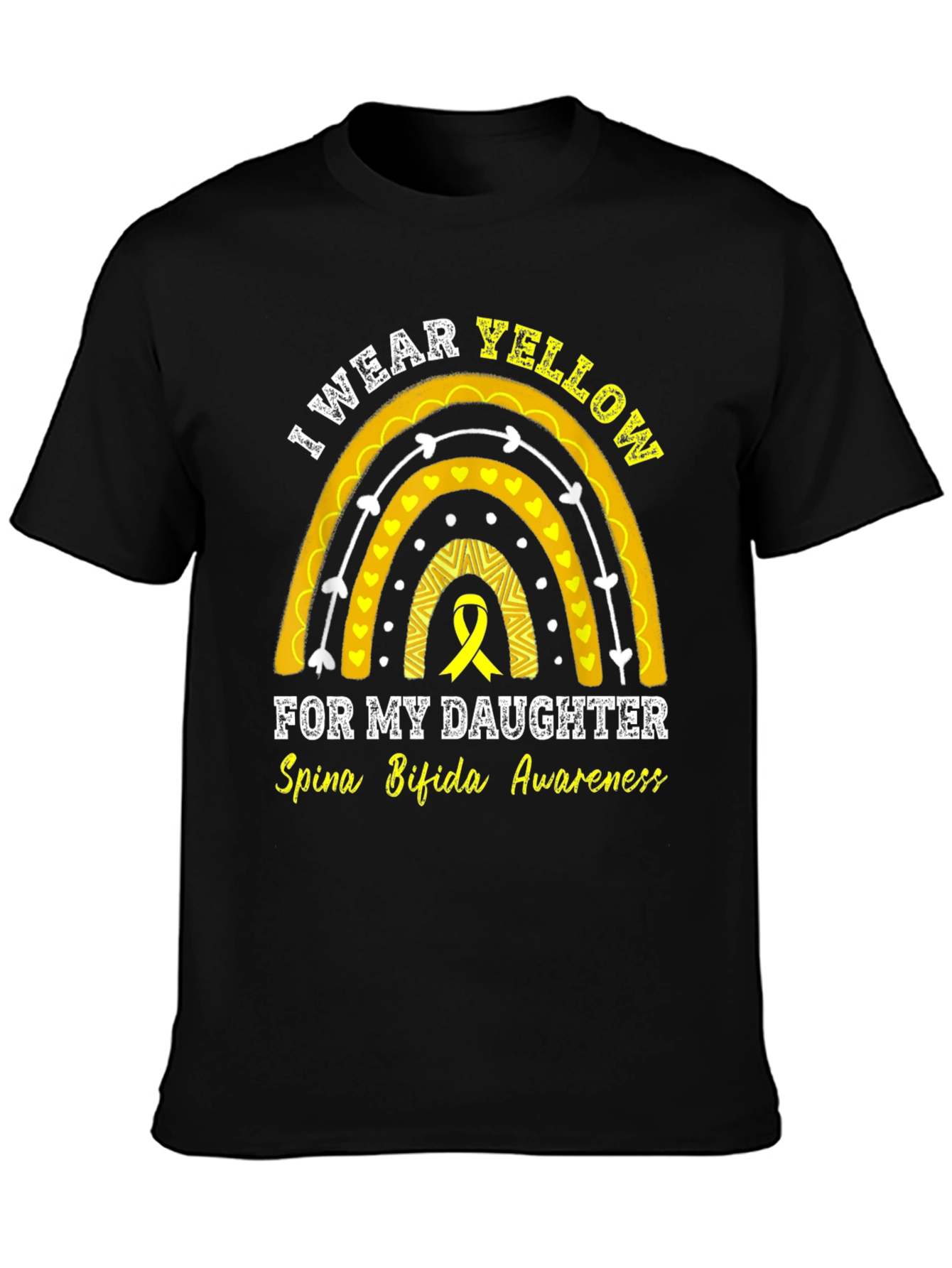 I Wear Yellow Rainbow Spina Bifida Awareness T-Shirt