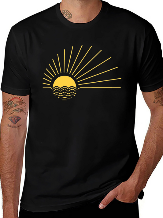 Sunrise Graphic Tee - Black Cotton Blend
