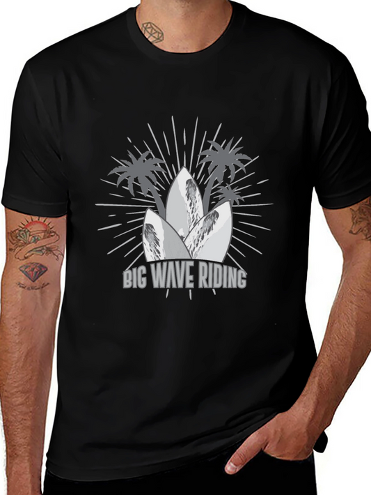 Big Wave Riding Graphic Tee - Surf & Beach Vibes