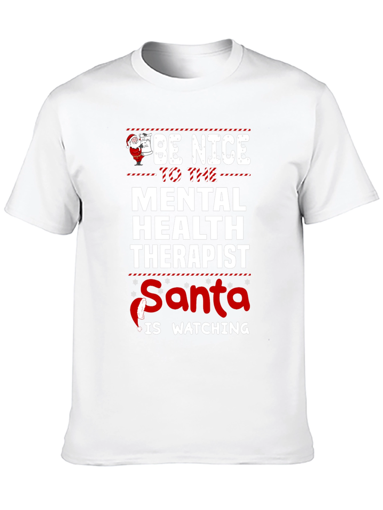 Funny Mental Health Therapist Santa Christmas T-Shirt