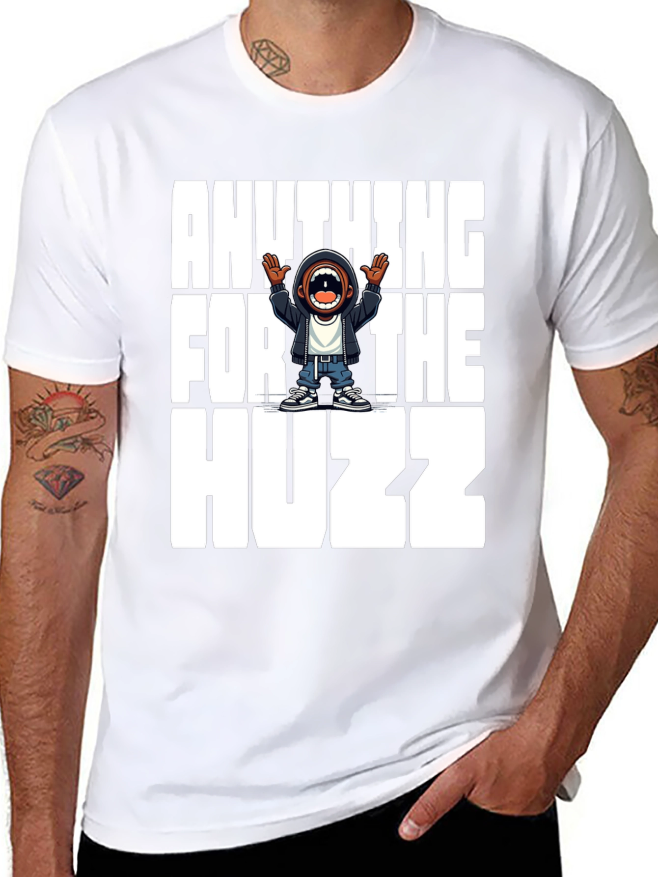 Anything For The Huzz Black Graphic Tee