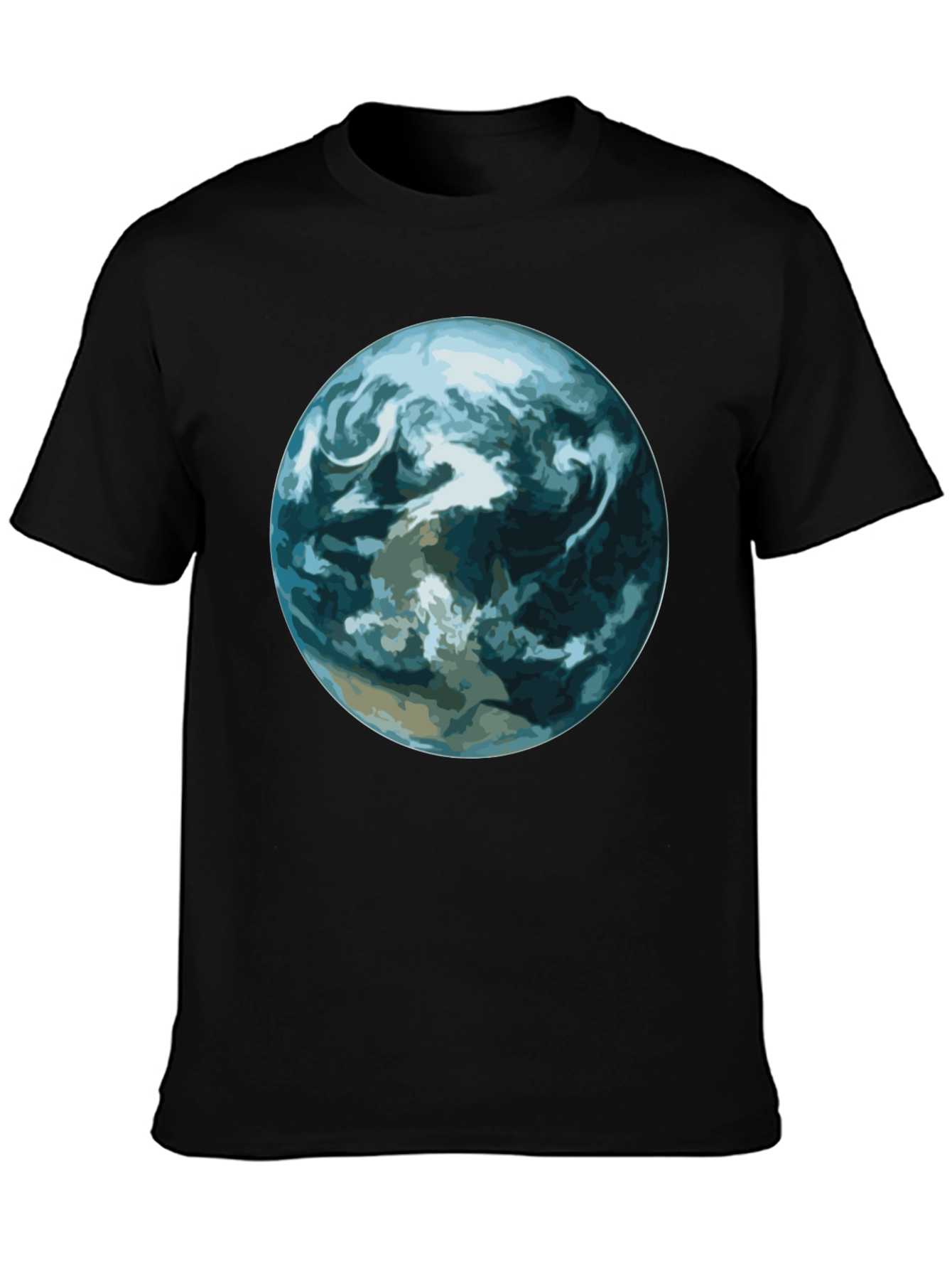 Earth Graphic Print Black T-Shirt