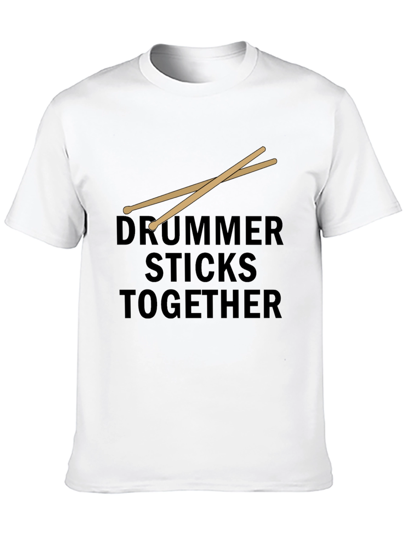 Drummer Sticks Together Black Graphic T-Shirt