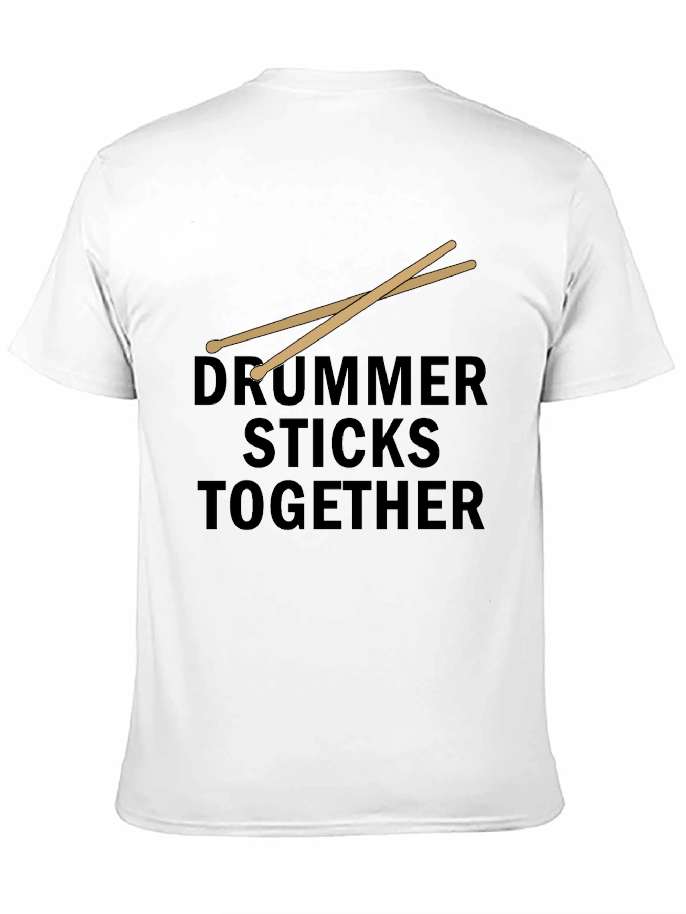 Drummer Sticks Together Black Graphic T-Shirt
