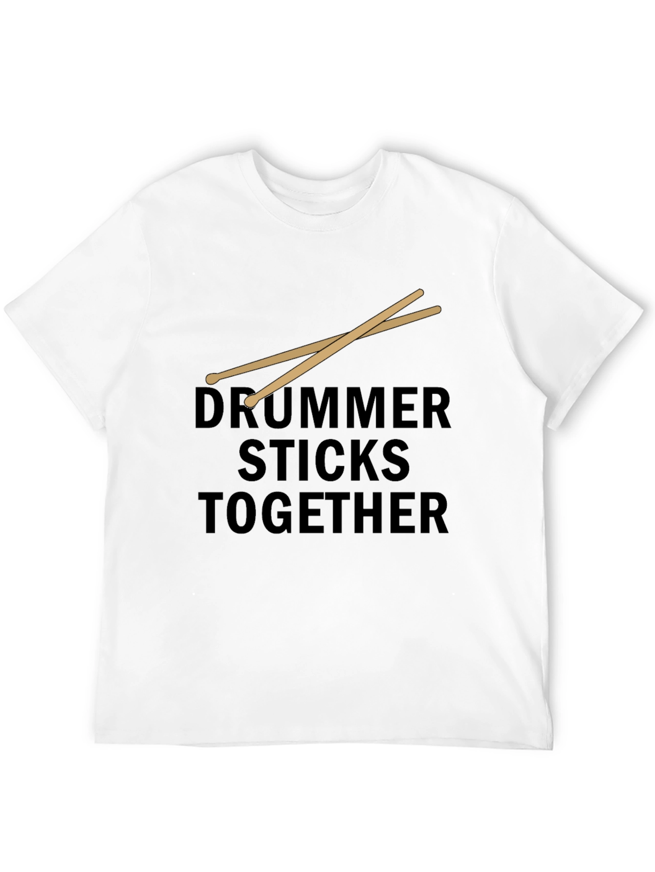 Drummer Sticks Together Black Graphic T-Shirt