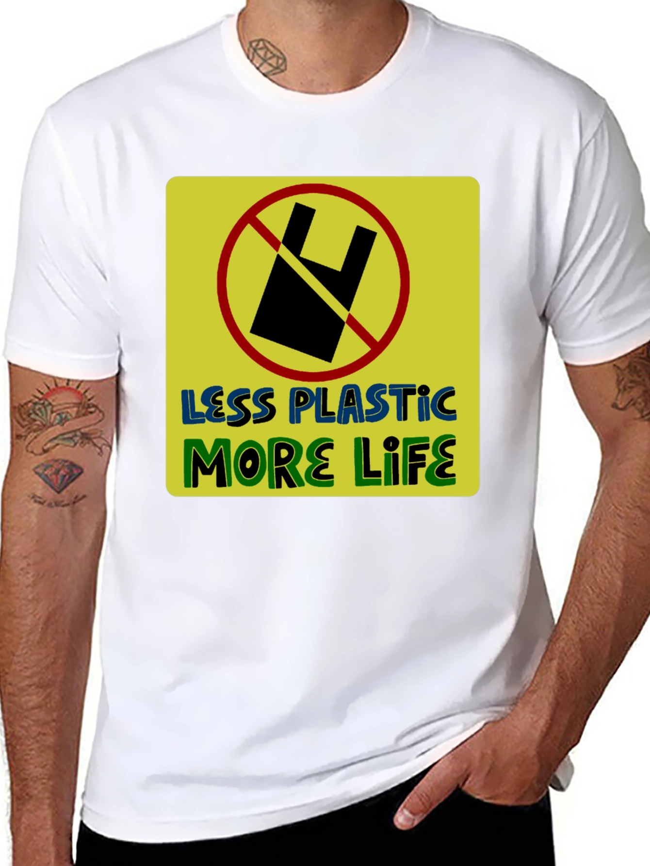 Eco-Friendly Less Plastic More Life Graphic T-Shirt