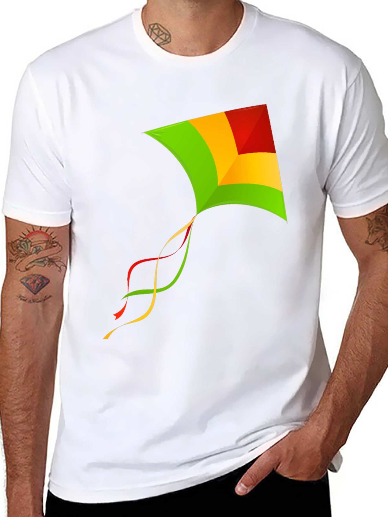 Kite Graphic Tee - Stylish Mens Black T-Shirt