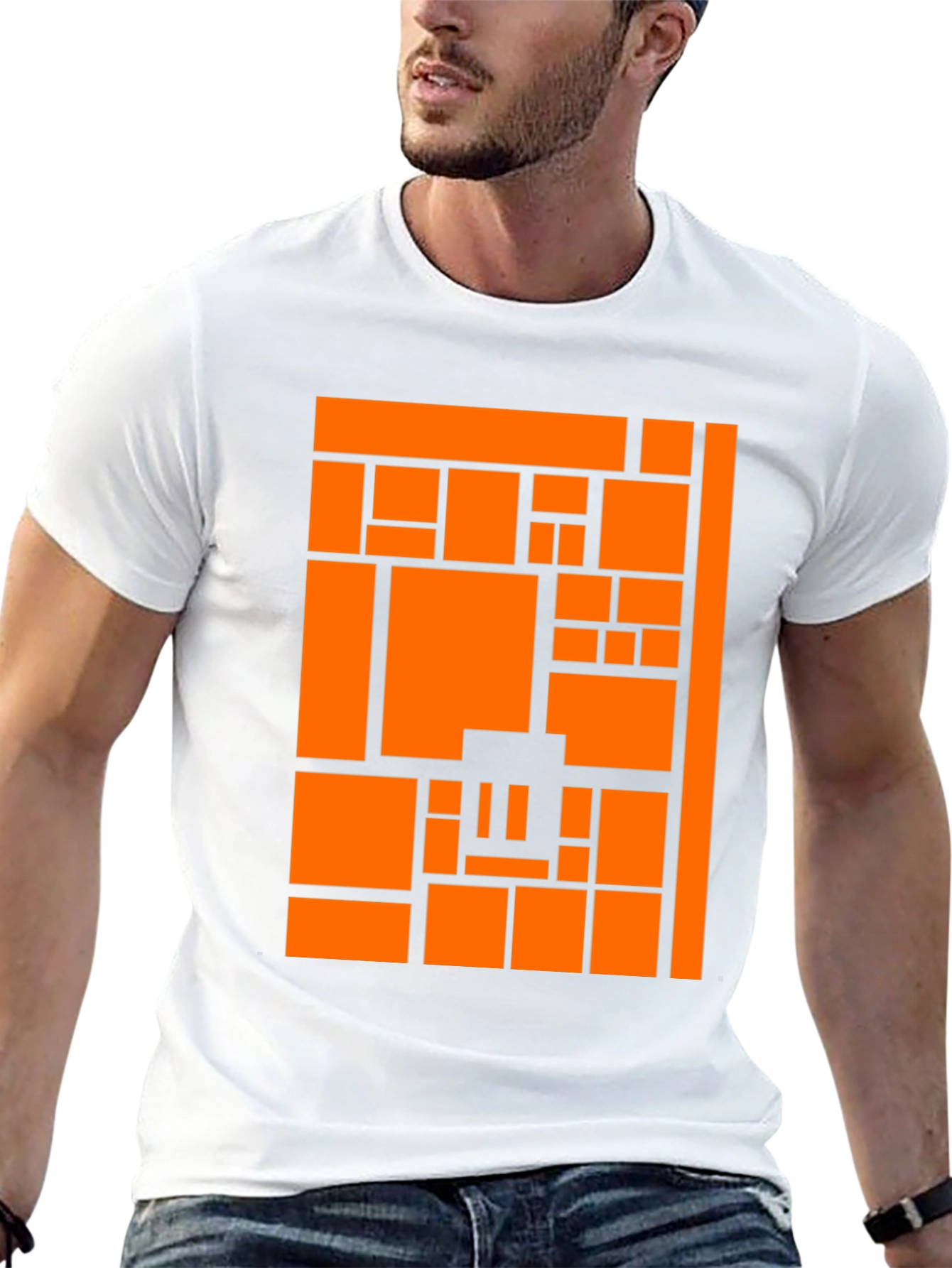 Abstract Graphic Tee - Modern Block Pattern