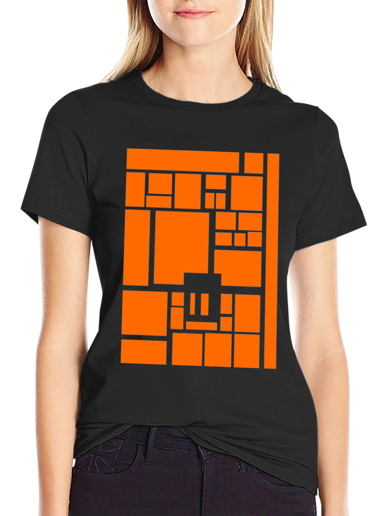 Abstract Graphic Tee - Modern Block Pattern