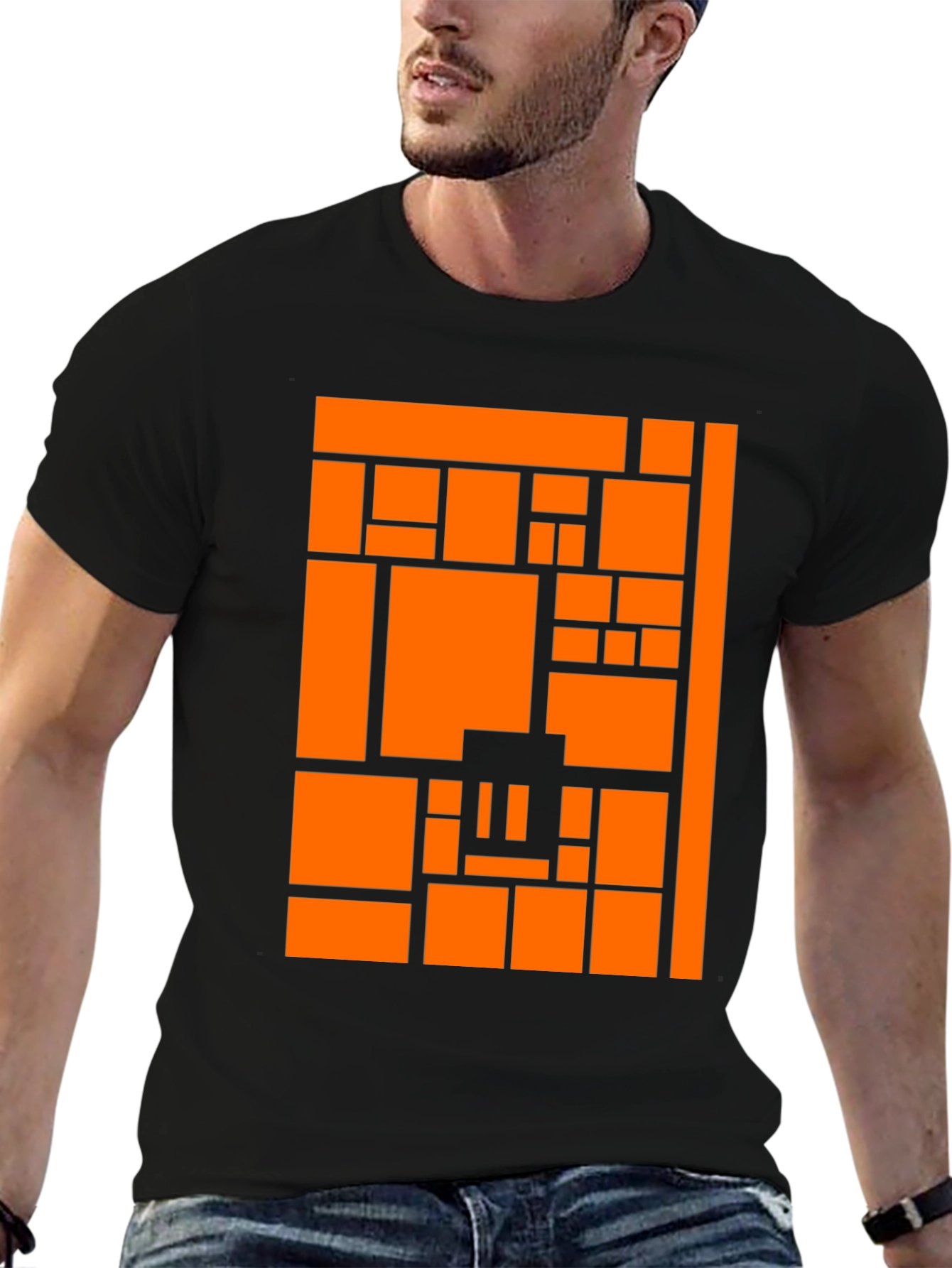 Abstract Graphic Tee - Modern Block Pattern
