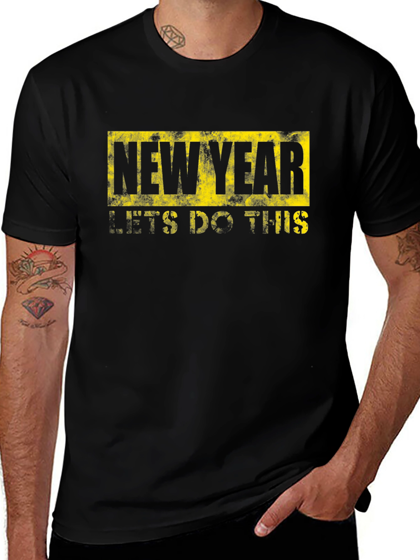 New Year Lets Do This Black Graphic Tee