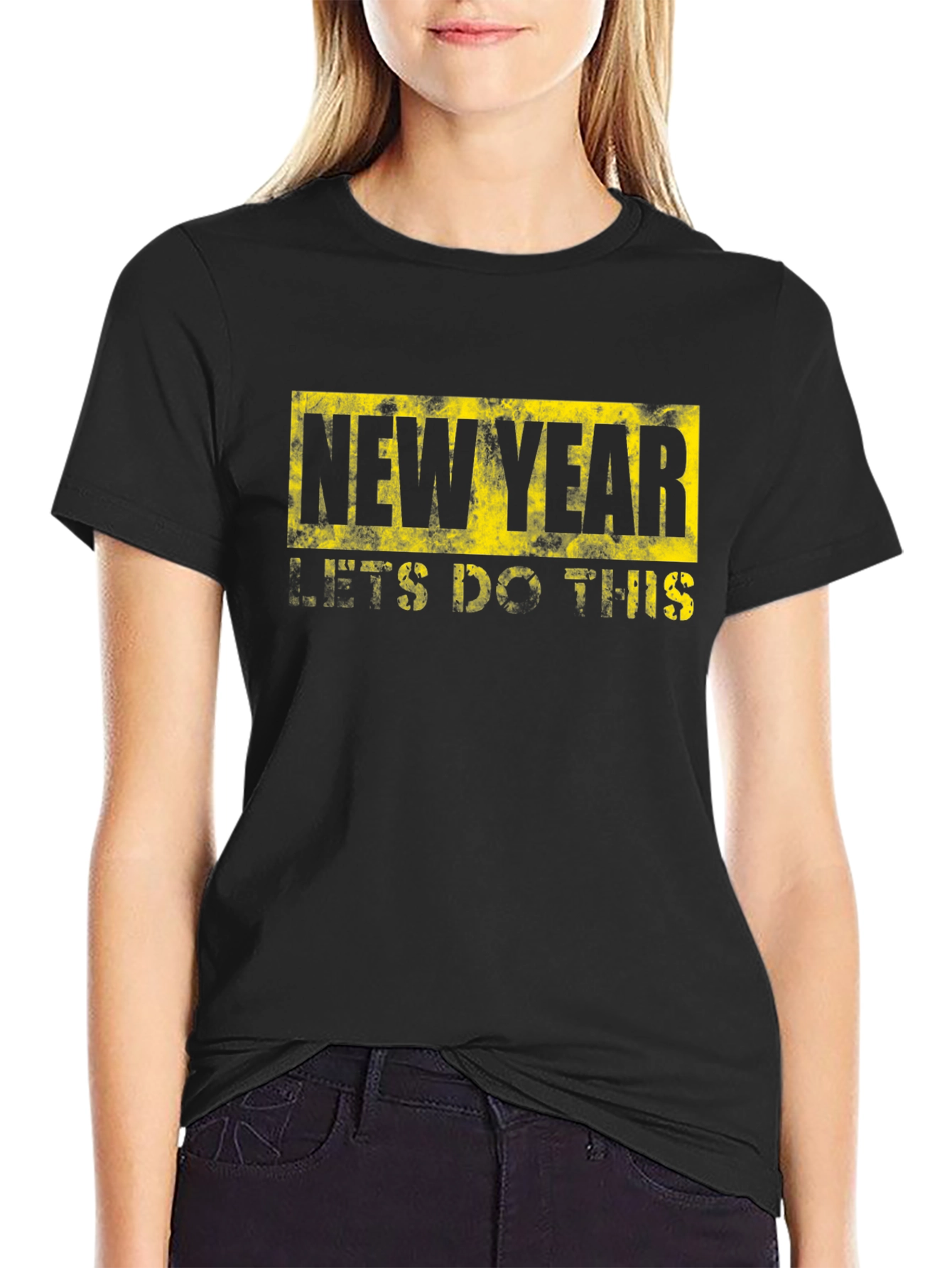 New Year Lets Do This Black Graphic Tee