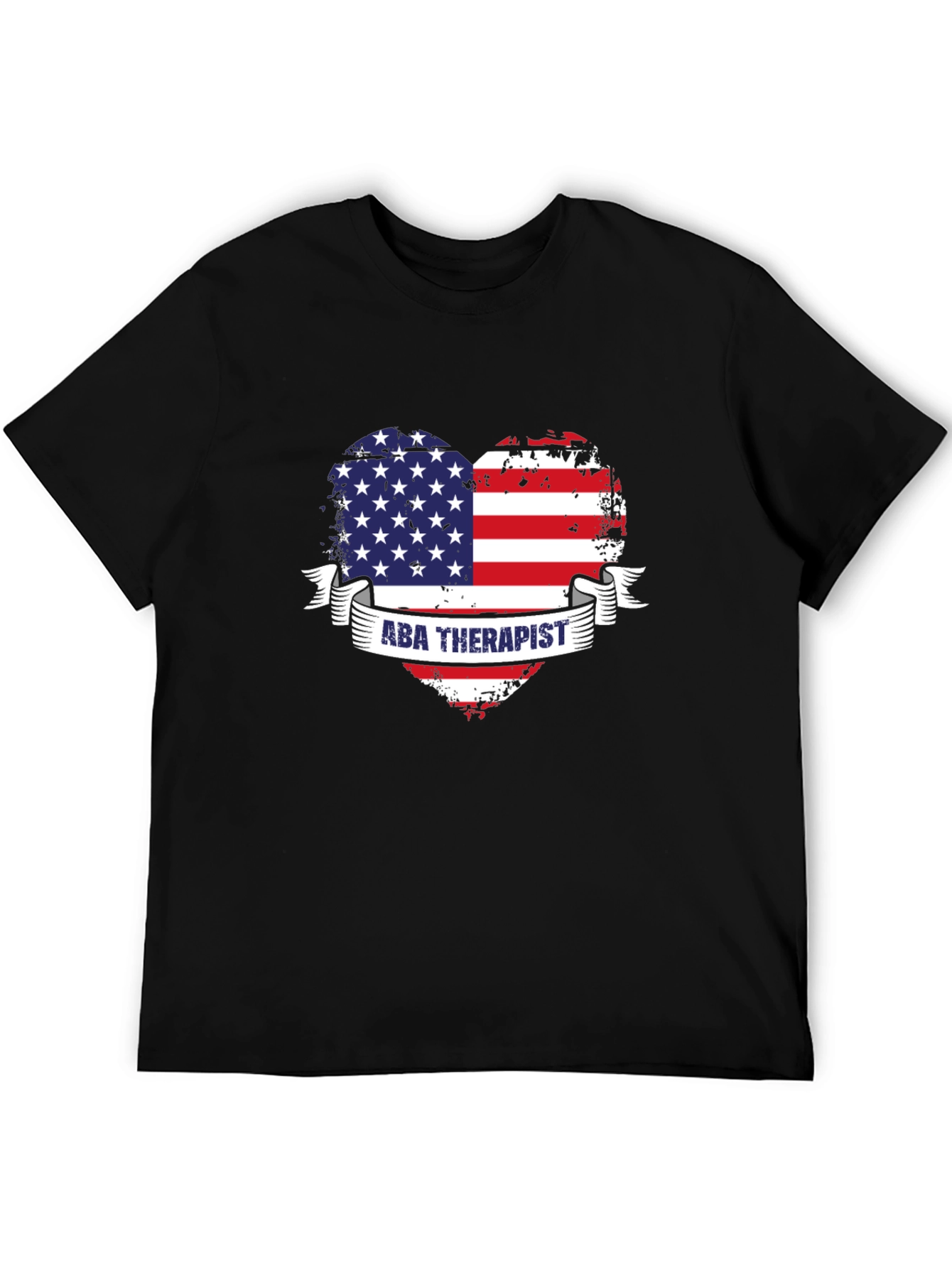 ABA Therapist American Flag Heart T-Shirt