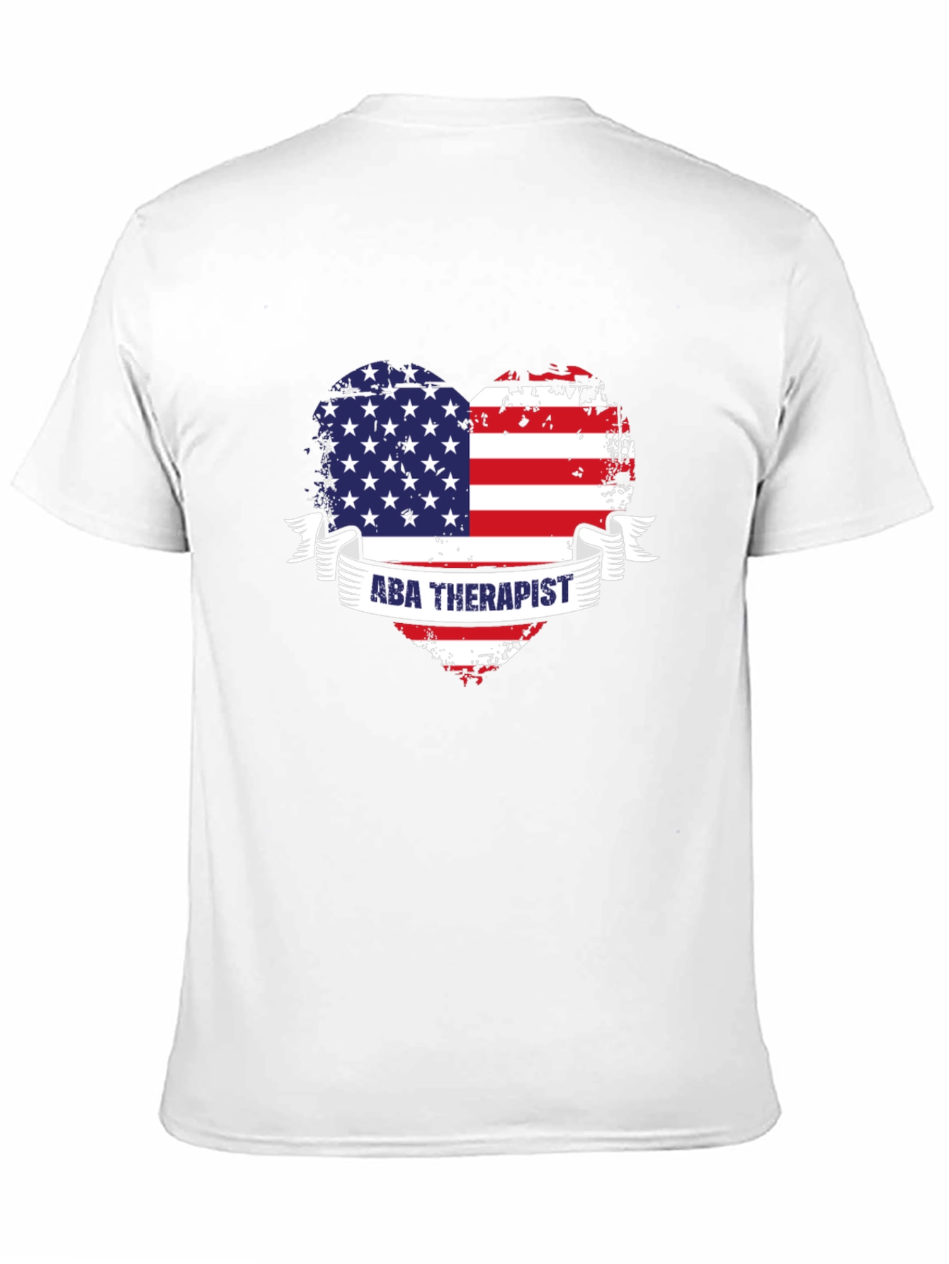 ABA Therapist American Flag Heart T-Shirt