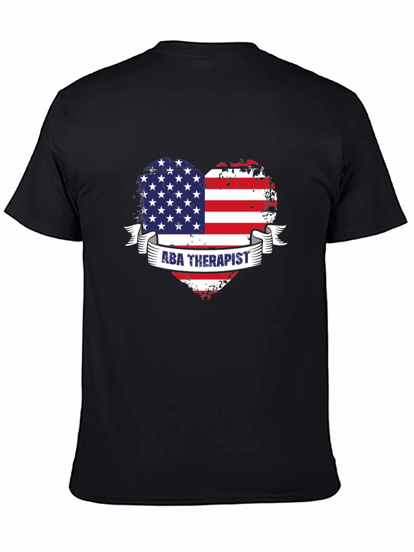 ABA Therapist American Flag Heart T-Shirt