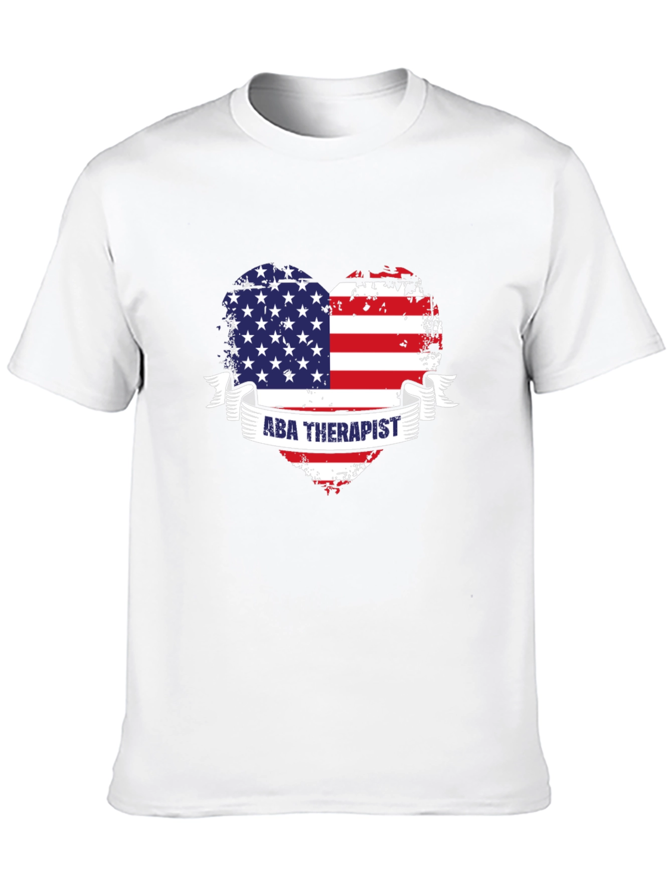 ABA Therapist American Flag Heart T-Shirt