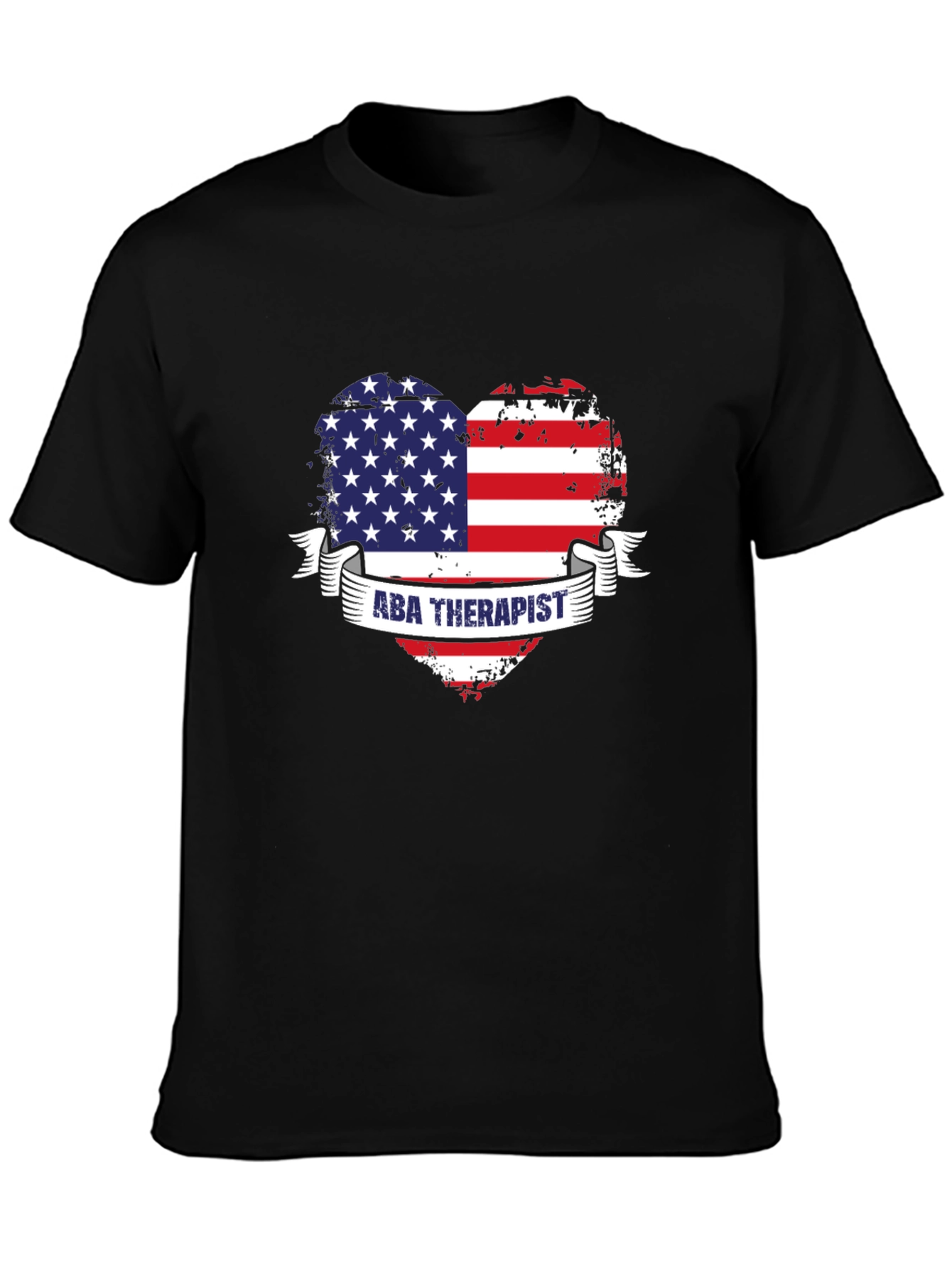 ABA Therapist American Flag Heart T-Shirt