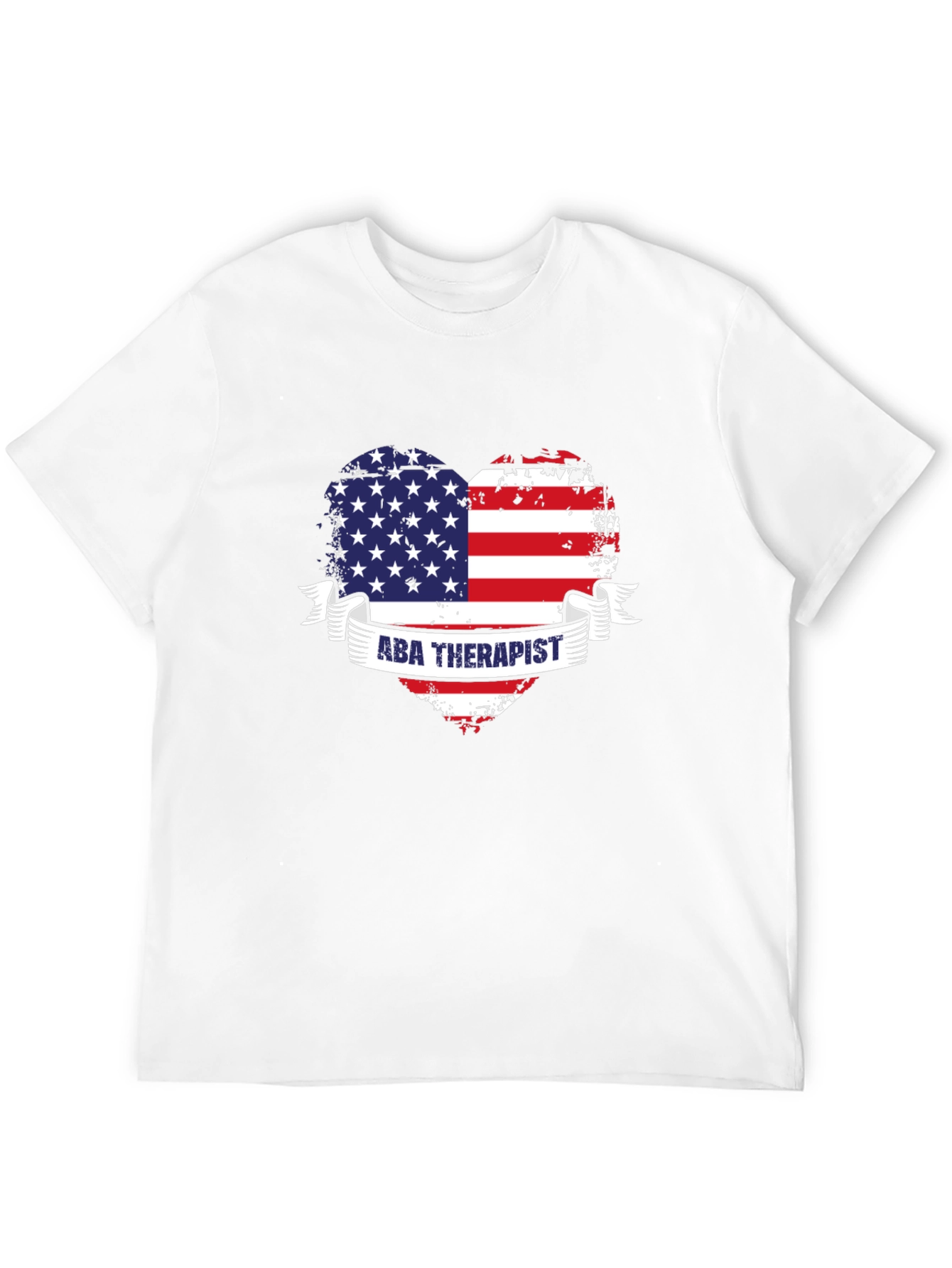 ABA Therapist American Flag Heart T-Shirt