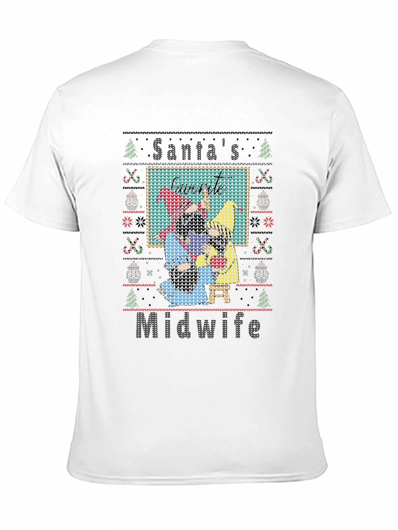 Santas Midwife Ugly Christmas Sweater Style T-Shirt