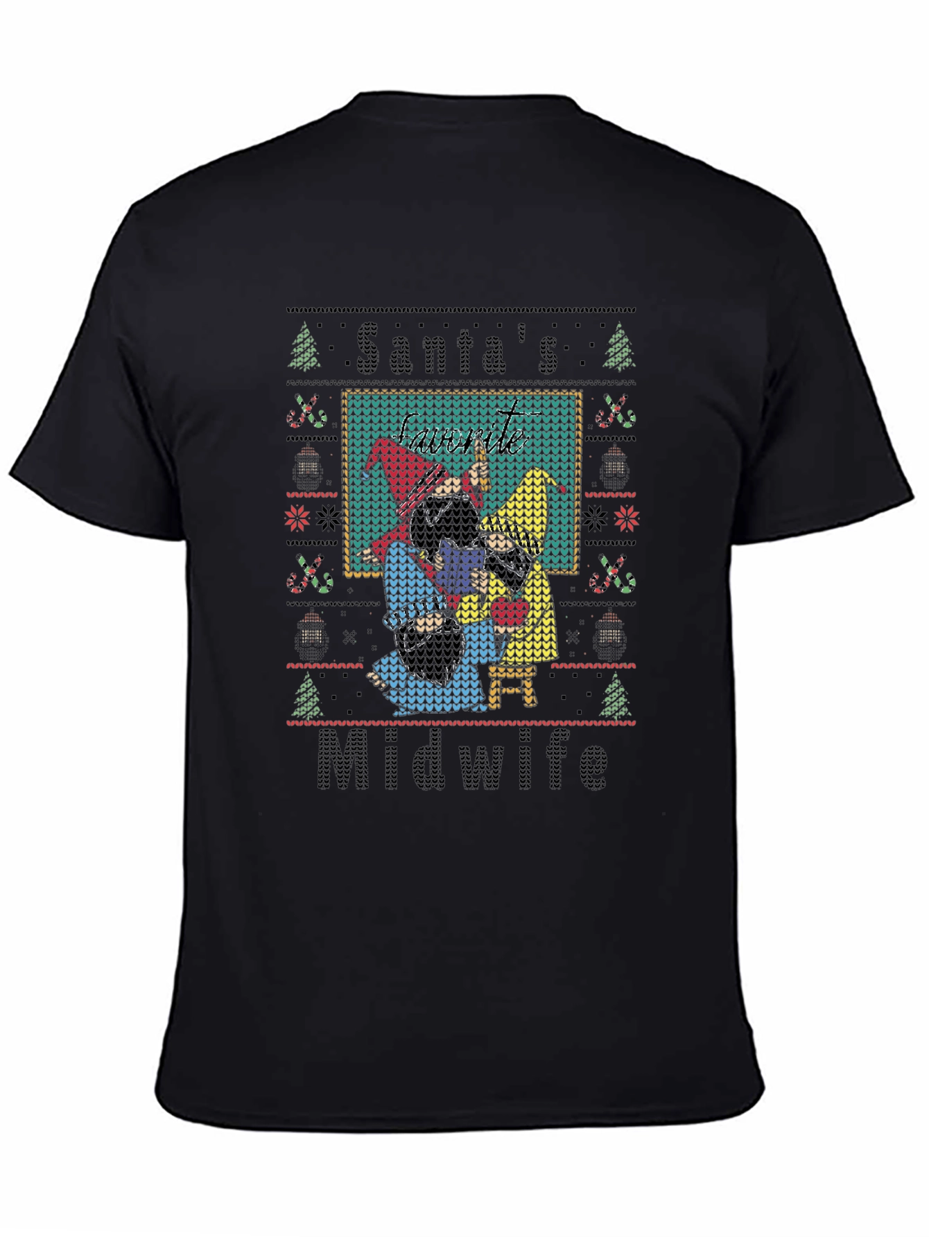 Santas Midwife Ugly Christmas Sweater Style T-Shirt