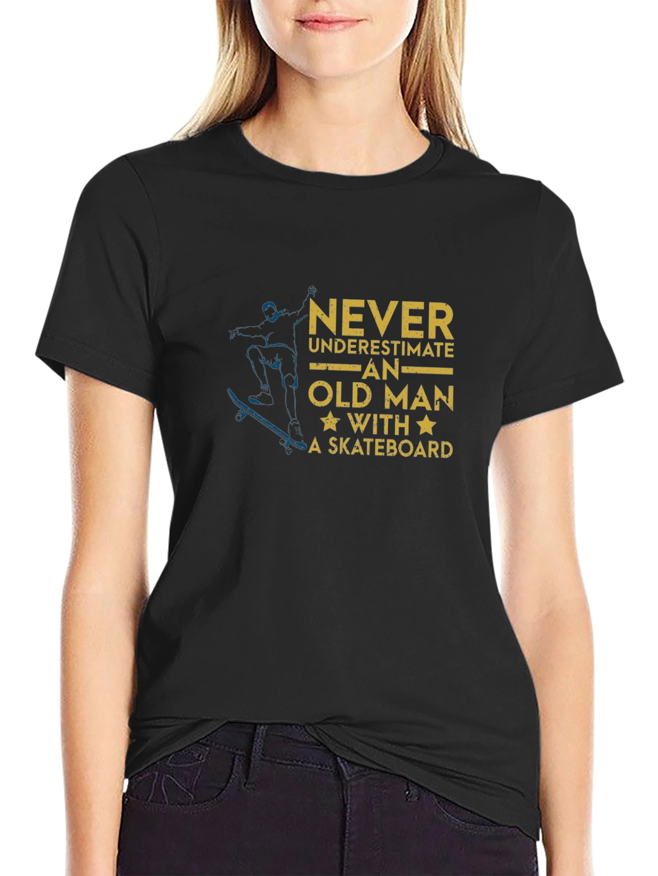 Old Man Skateboarder Graphic Tee - Cool & Comfy!