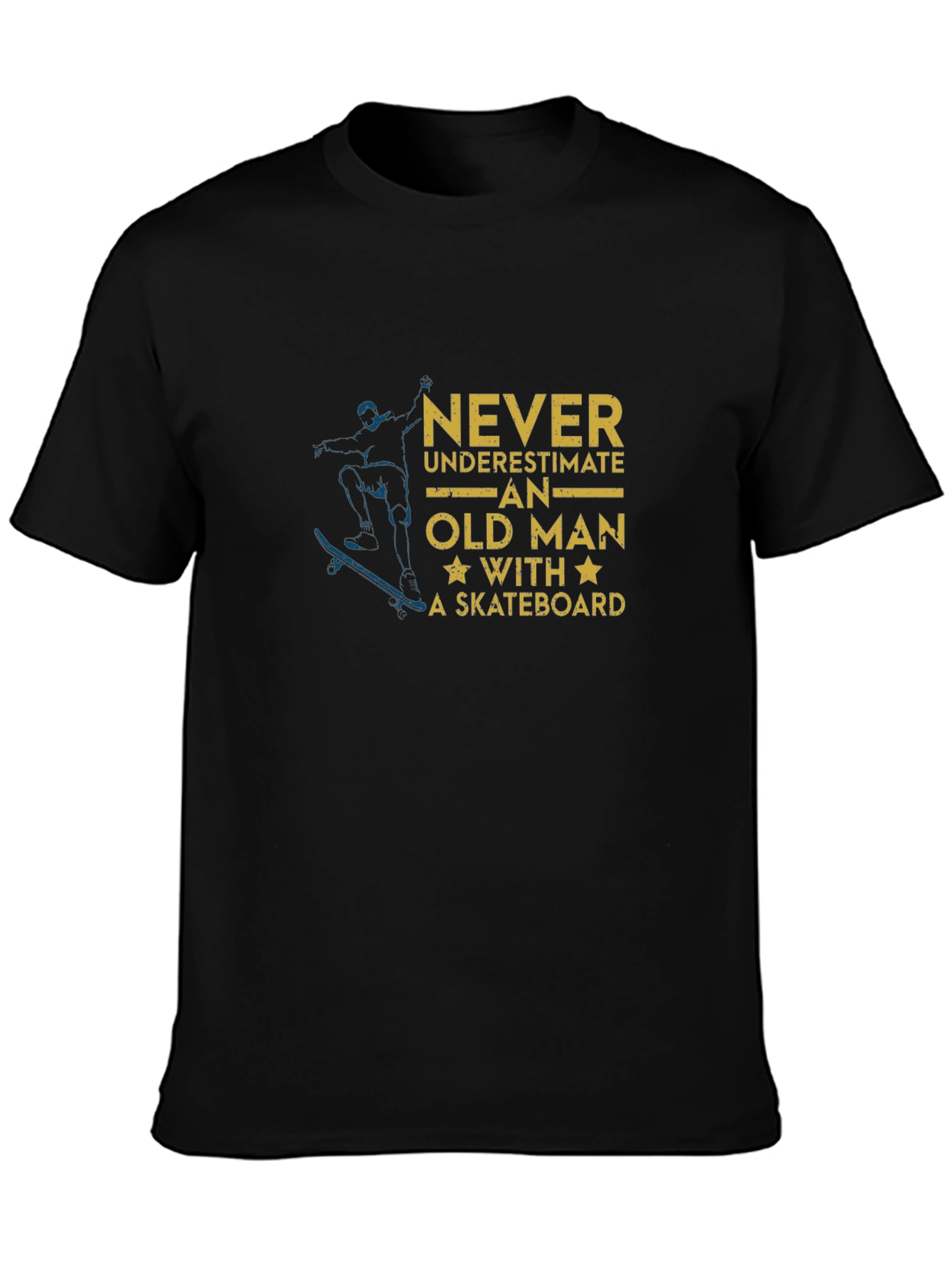 Old Man Skateboarder Graphic Tee - Cool & Comfy!