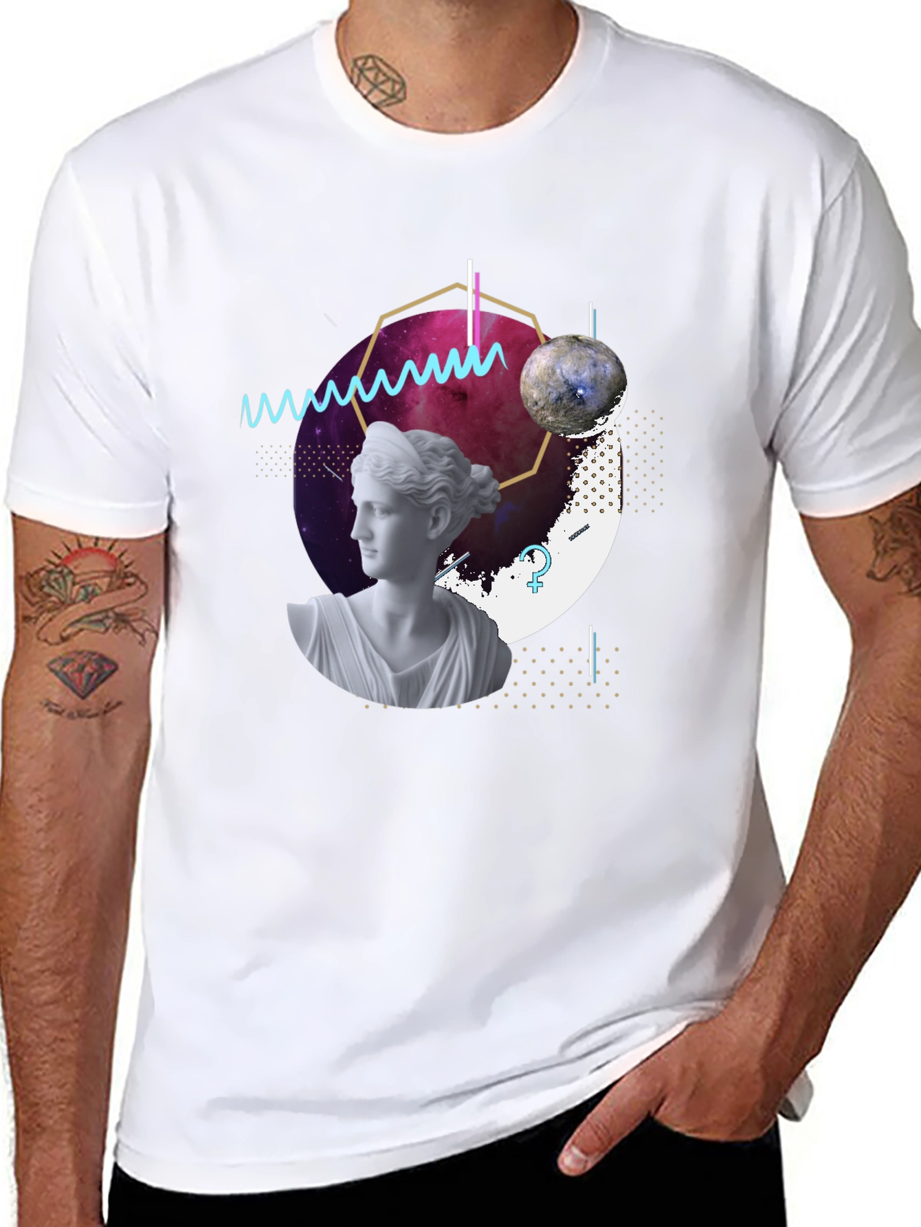 Cosmic Venus Graphic Tee - Modern Art T-Shirt