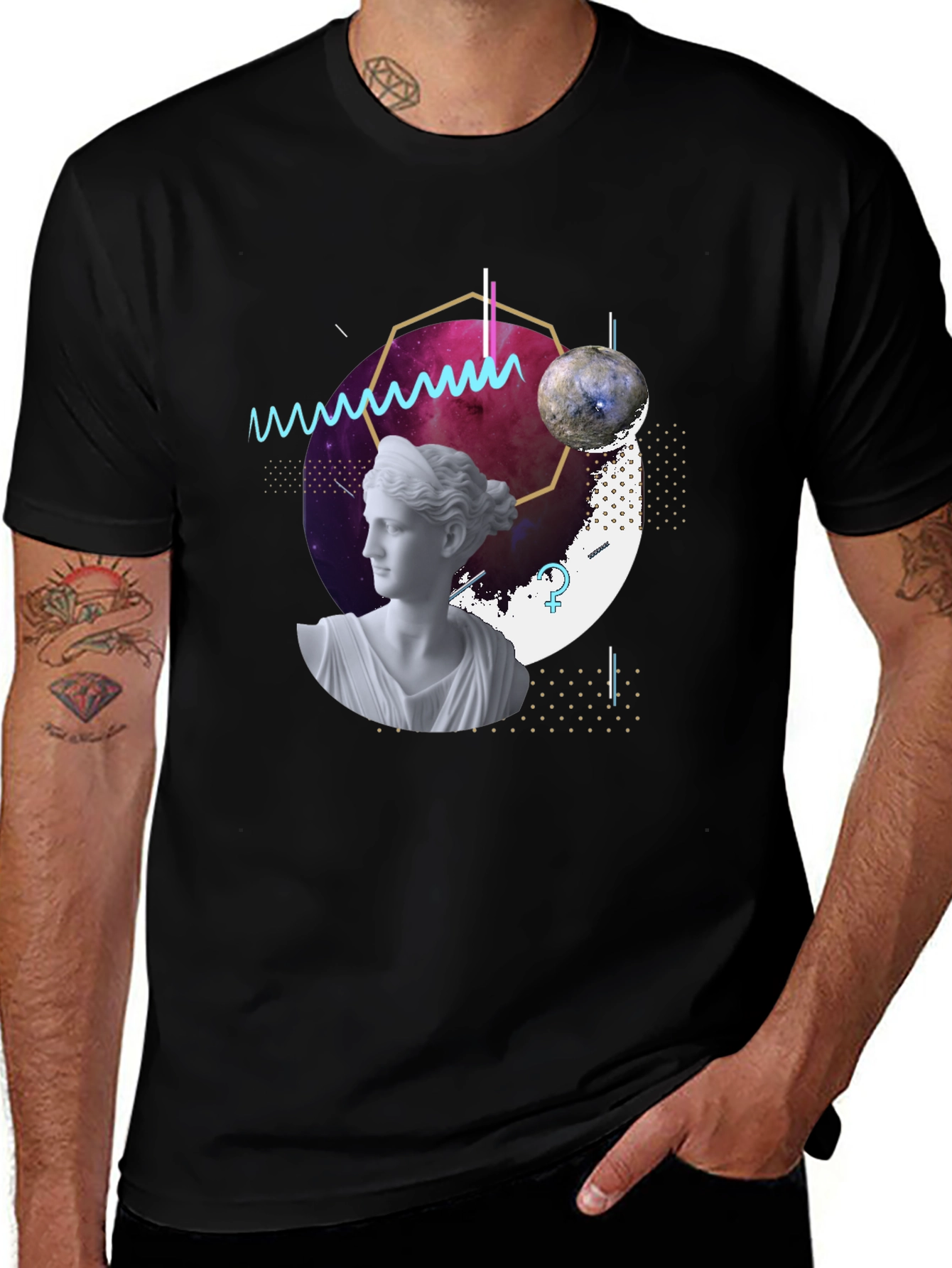 Cosmic Venus Graphic Tee - Modern Art T-Shirt