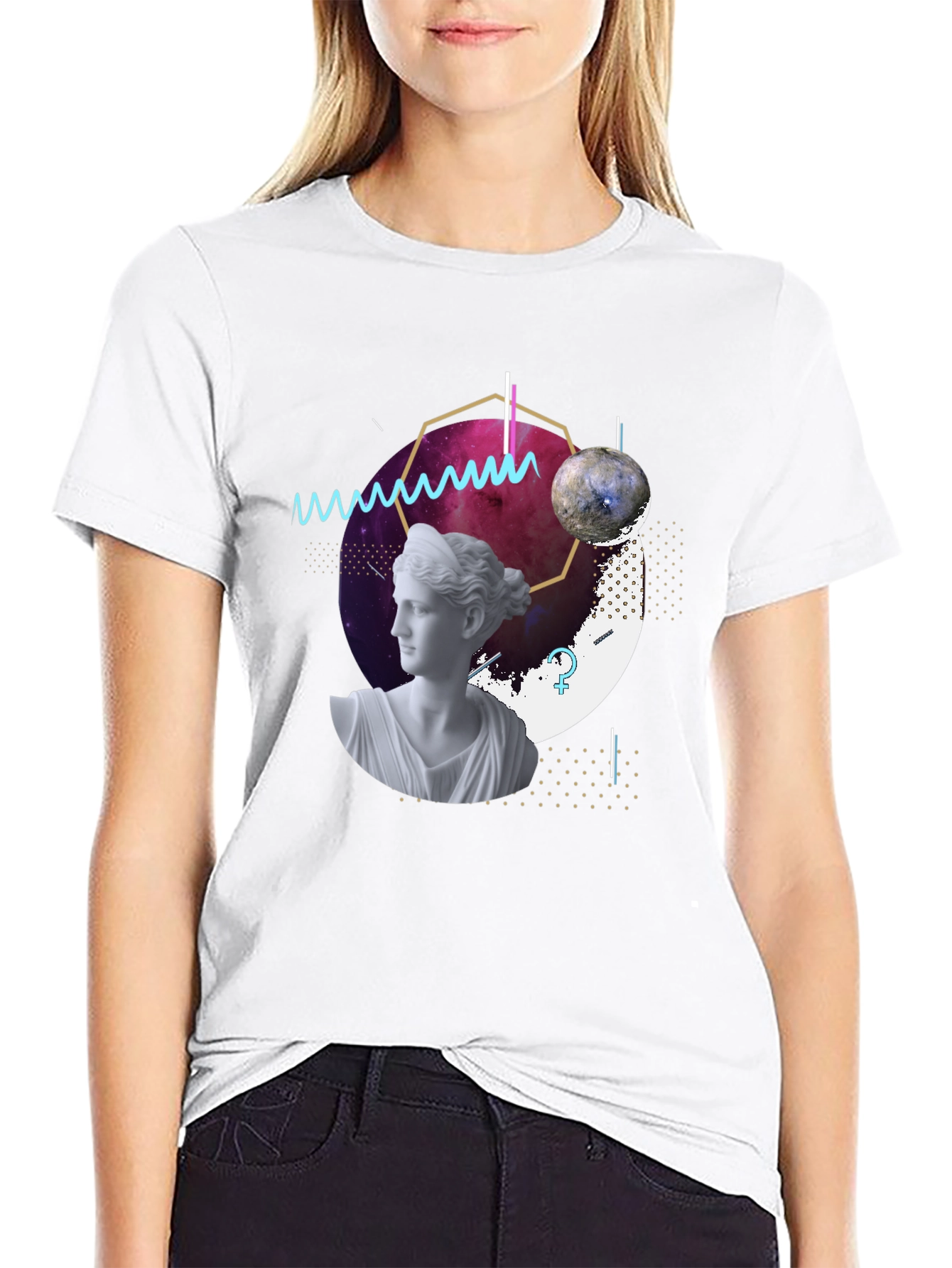 Cosmic Venus Graphic Tee - Modern Art T-Shirt