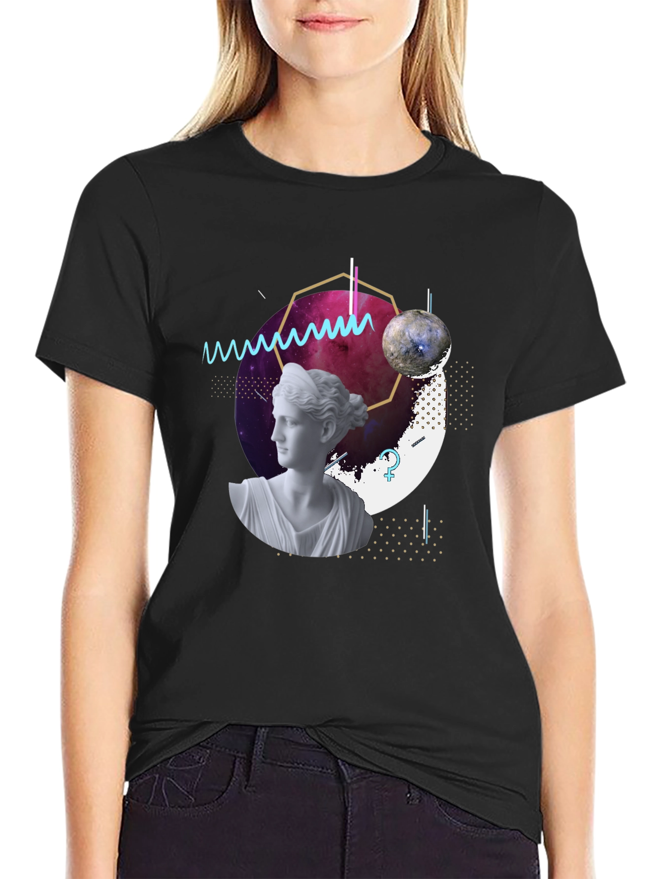 Cosmic Venus Graphic Tee - Modern Art T-Shirt