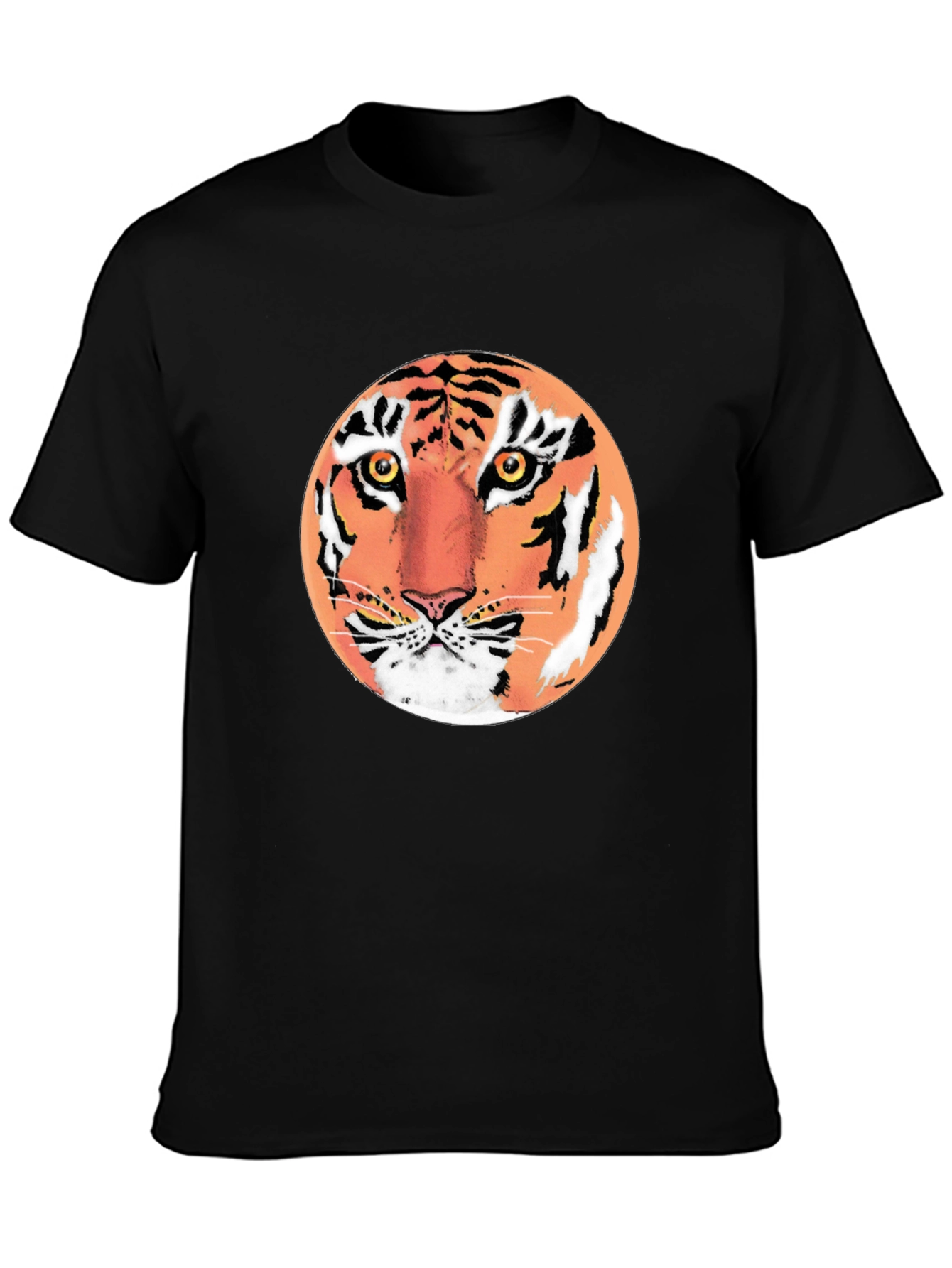 Tiger Graphic Tee - Mens Black Crew Neck