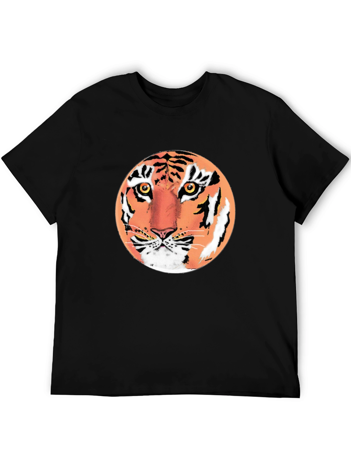 Tiger Graphic Tee - Mens Black Crew Neck