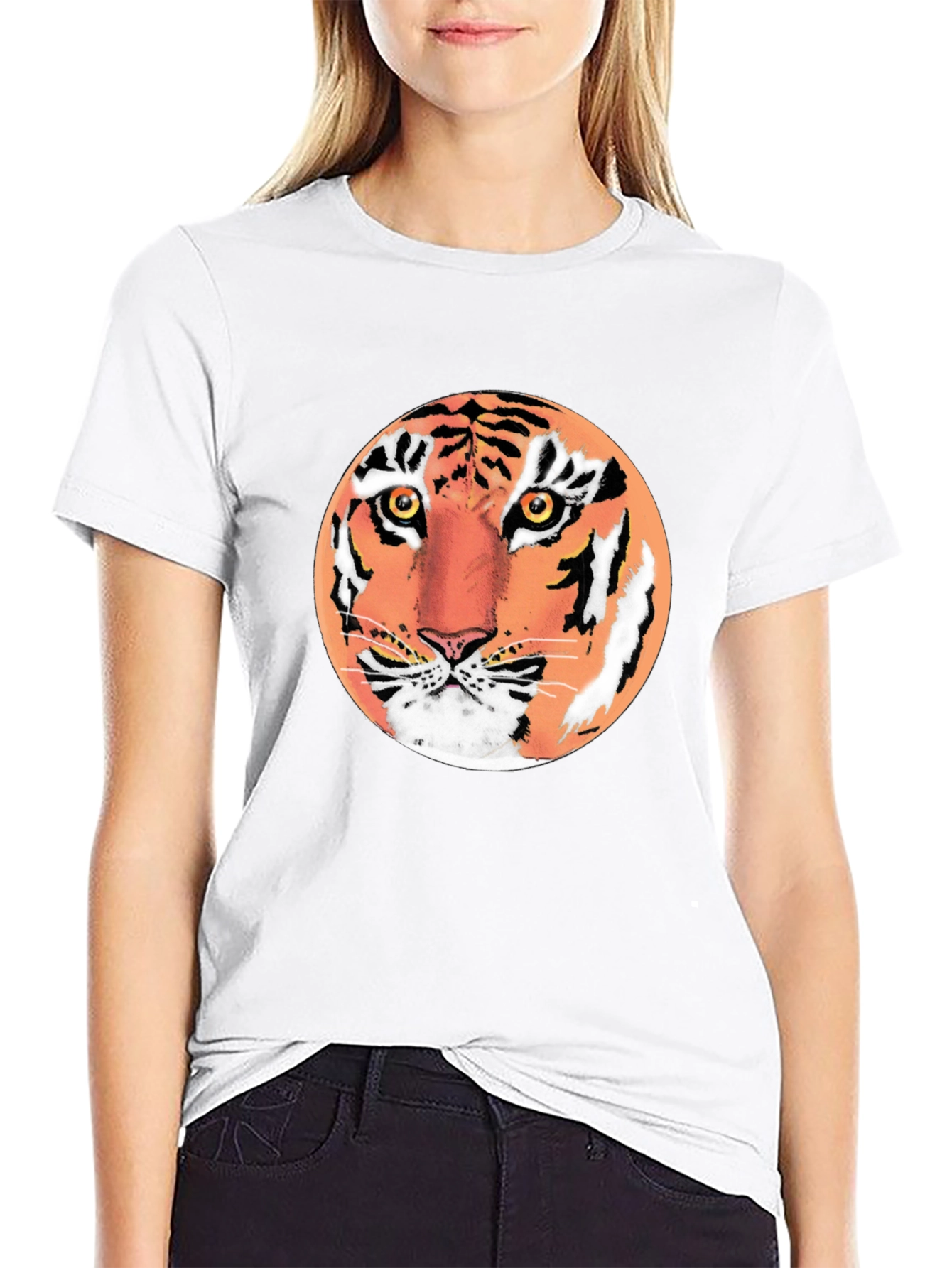 Tiger Graphic Tee - Mens Black Crew Neck
