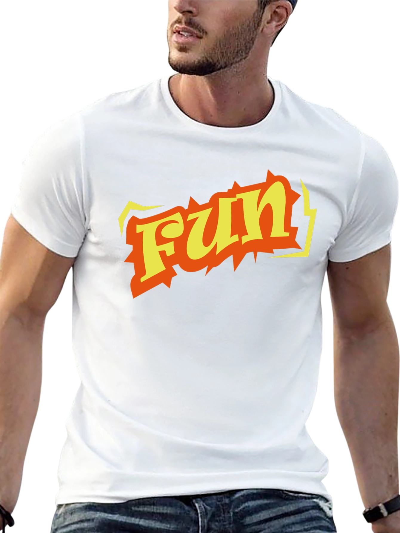 Fun Graphic Print Black T-Shirt