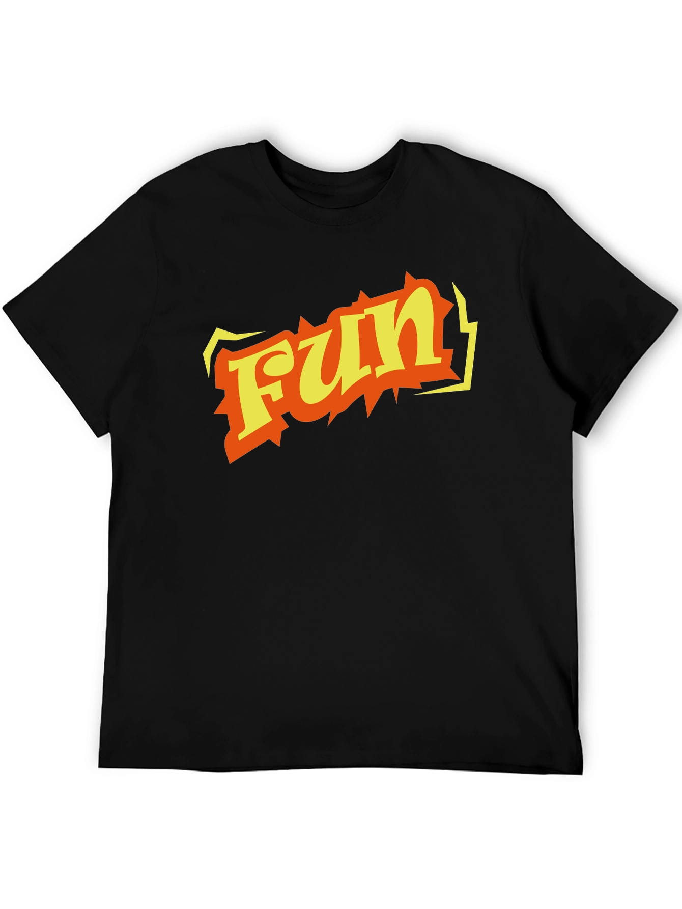 Fun Graphic Print Black T-Shirt